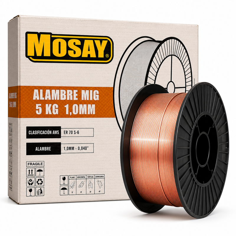 Alambre MIG 1.0mm 5kg ER70S-6 Mosay