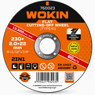 Disco de Corte Metal 9" x 2.0 x 22.2mm Wokin
