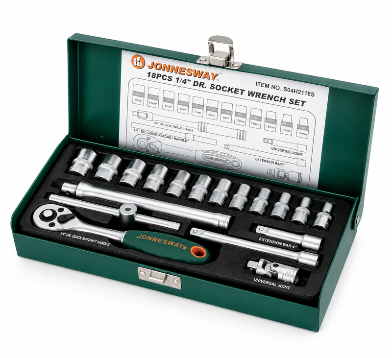 Juego de Dados 1/4" 18 Piezas Jonnesway