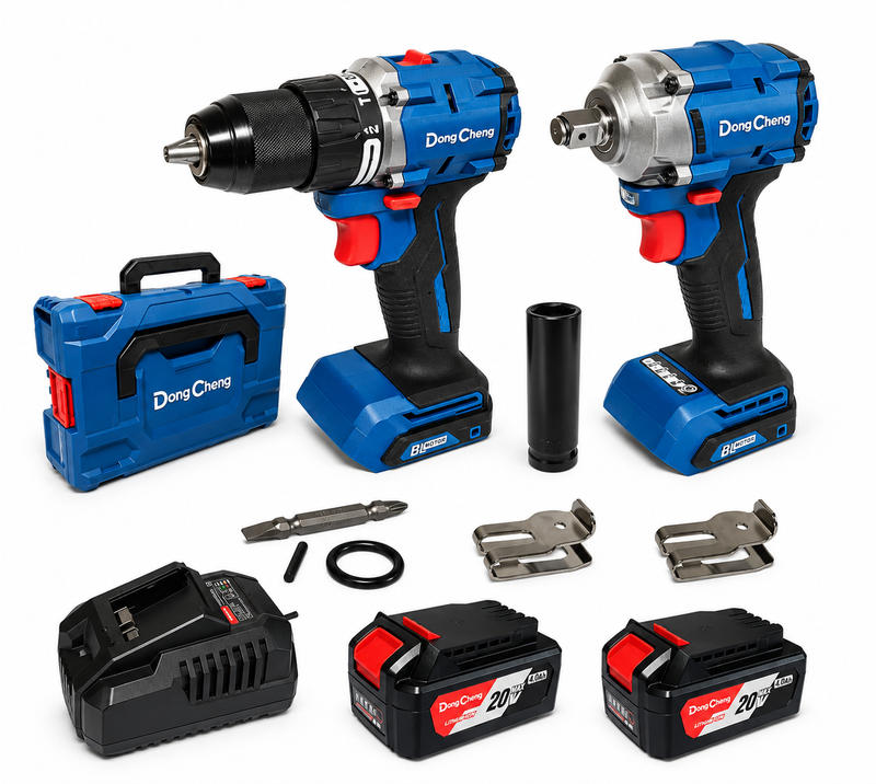 Destornillador de Impacto Inalámbrico Brushless 6,35 mm 20V 208 Nm (2 Baterías 4.0 Ah) DongCheng UYU