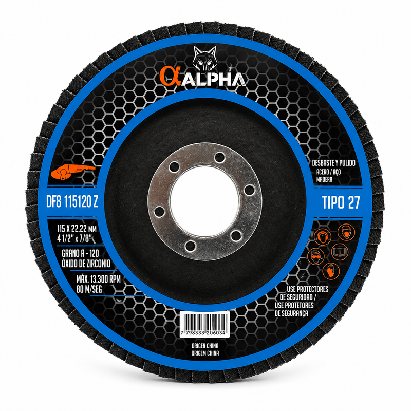 Disco Traslapado 4 1/2" G-120 Alpha