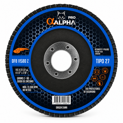 Disco Traslapado 4 1/2" G-80 Alpha